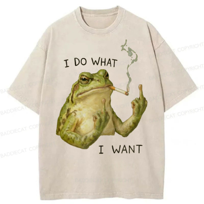 Baddiecat I Do What I Want Washed T-shirt