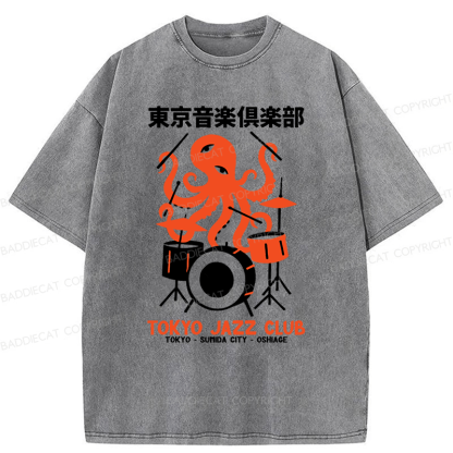 Baddiecat Octopus Tokyo Concert Washed T-shirt