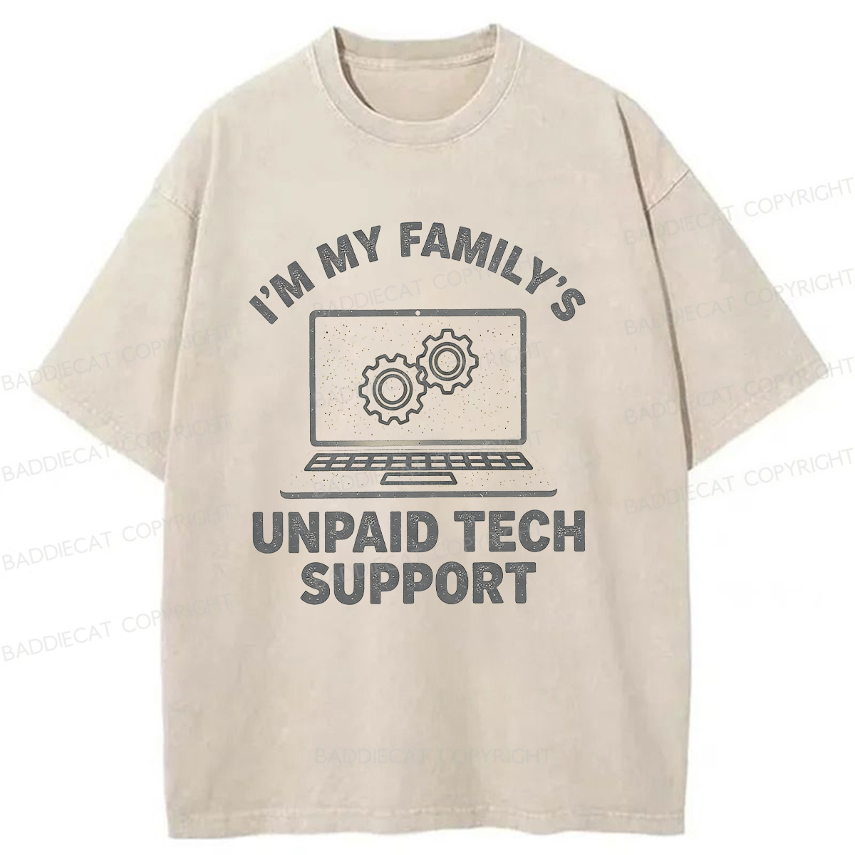 Baddiecat Humorous Quotes Washed T-shirt