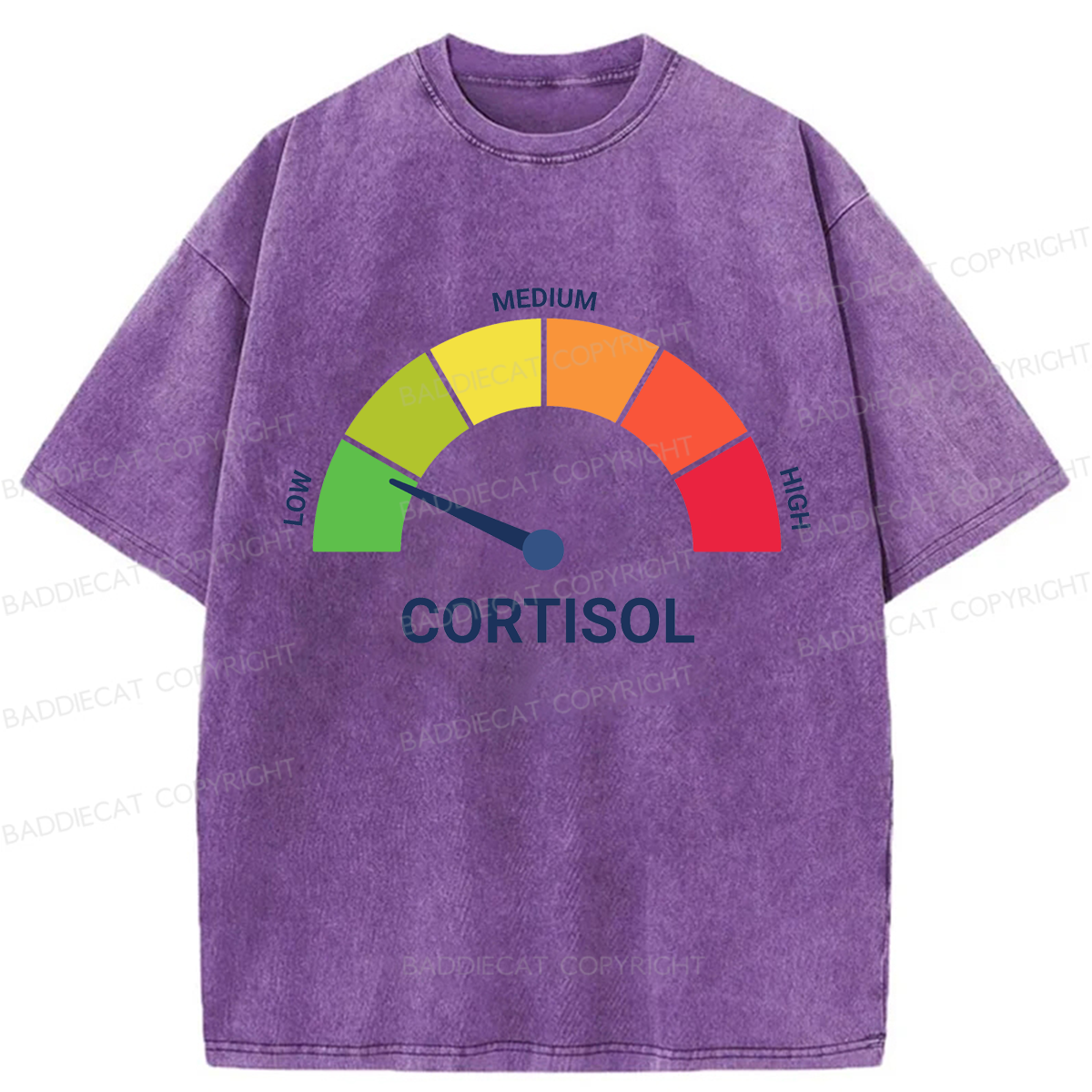 Baddiecat No Cortisol Spikes Here Washed T-shirt