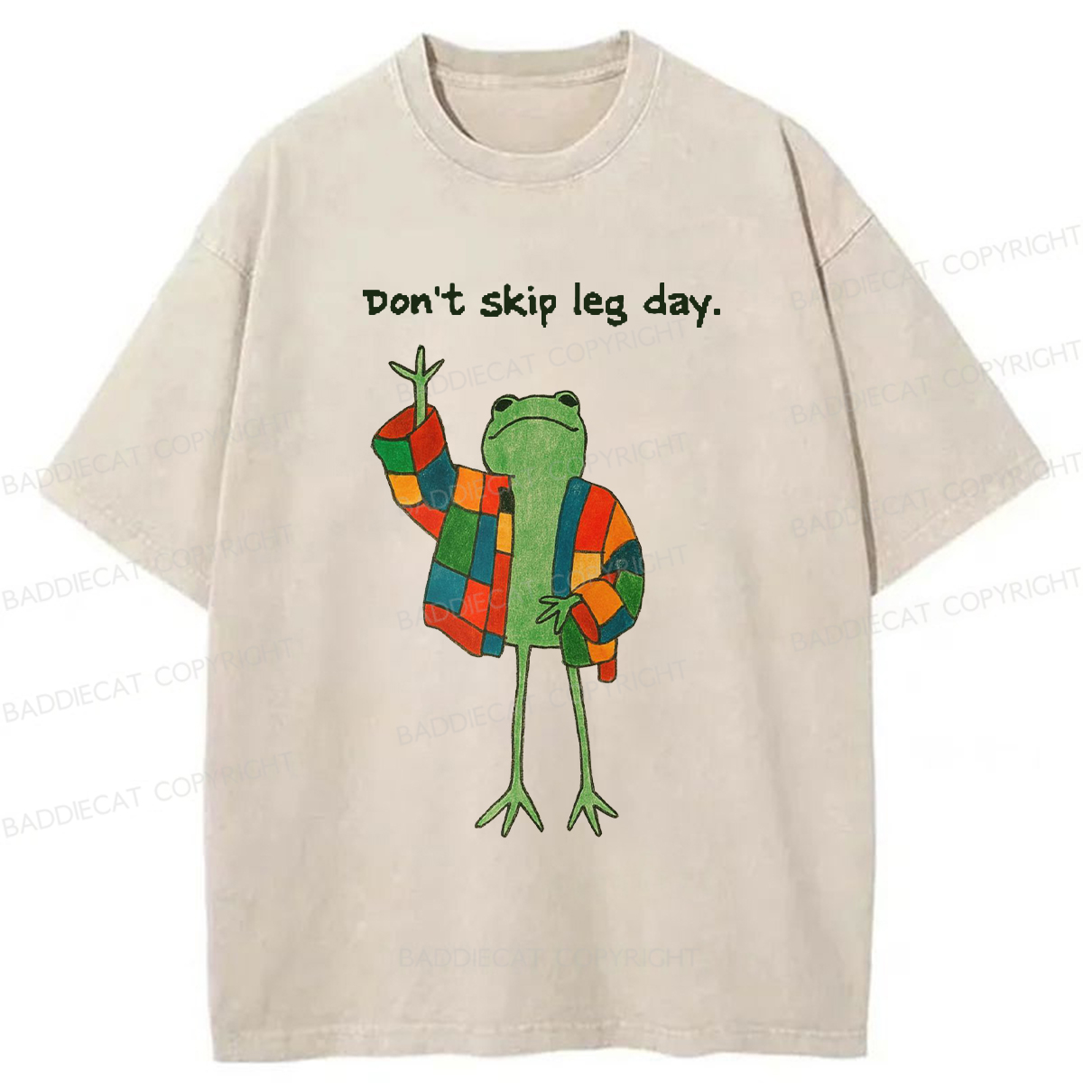Baddiecat Model Frog Washed T-shirt