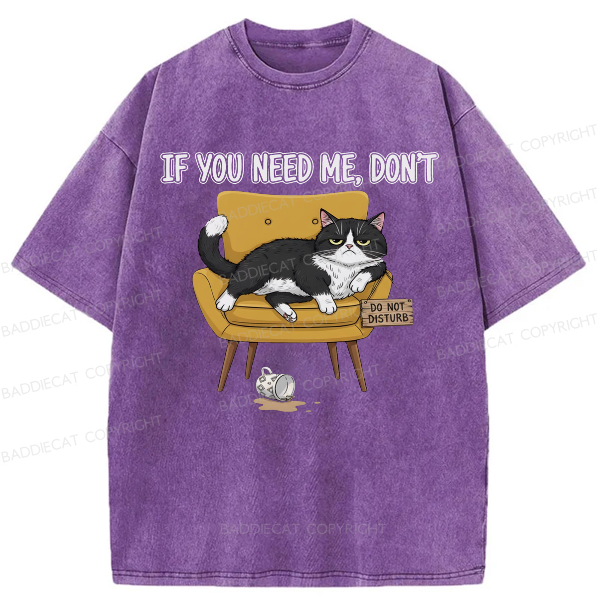 Baddiecat If You Need Me Washed T-shirt