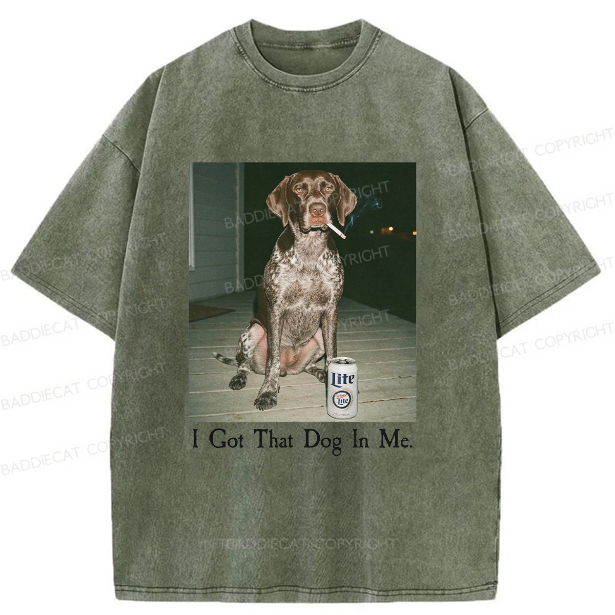 Baddiecat I Got That Dog In Me Washed T-shirt
