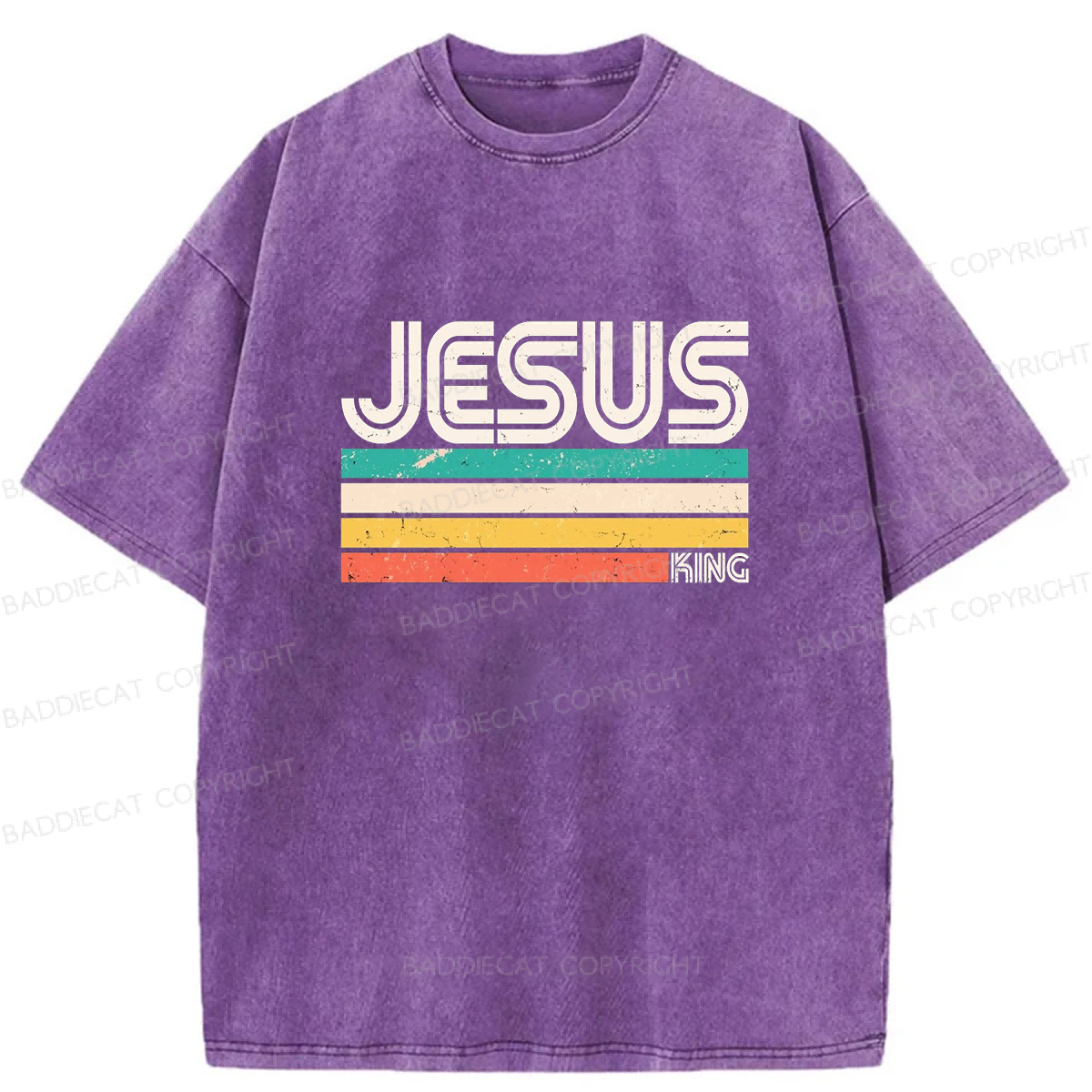 Baddiecat Jesus Is King Washed T-shirt