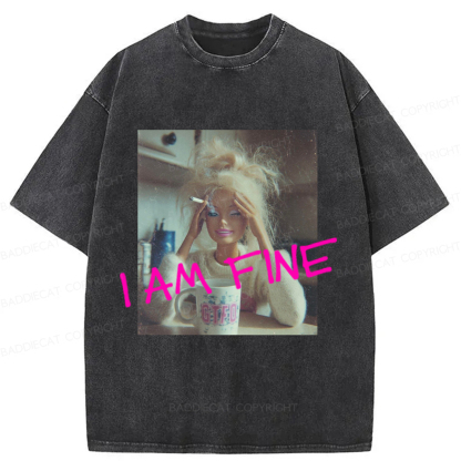 Baddiecat Fine Barbie Washed T-shirt