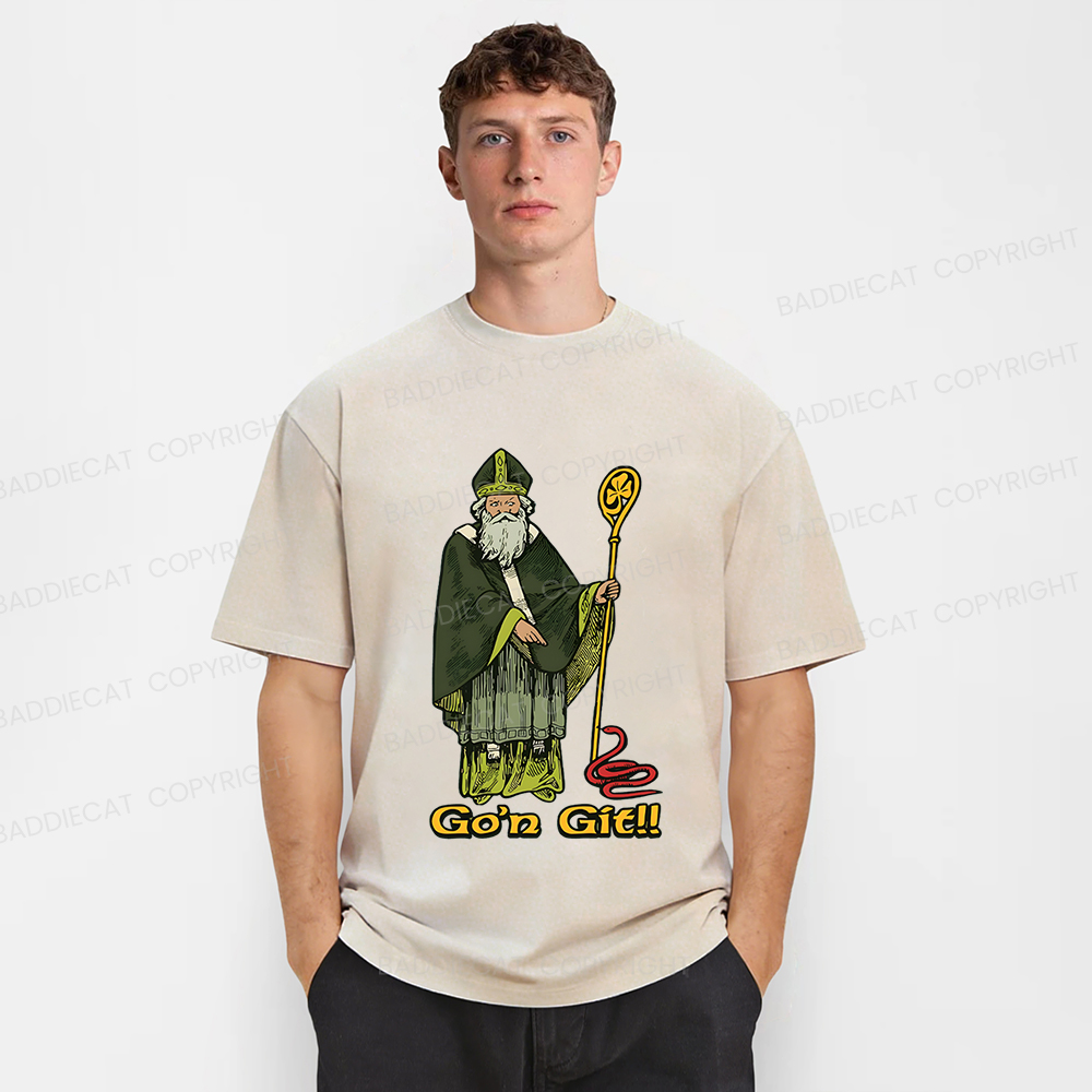 Baddiecat Funny St Patricks Day Washed T-shirt