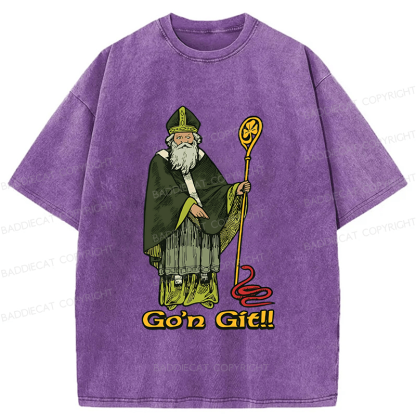 Baddiecat Funny St Patricks Day Washed T-shirt