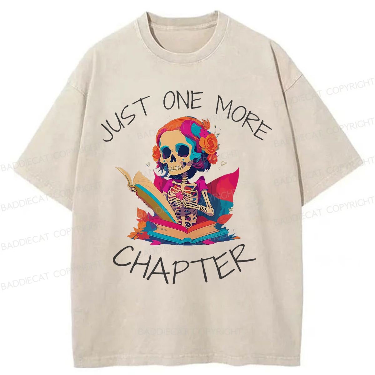 Baddiecat Just One More Chapter Washed T-shirt