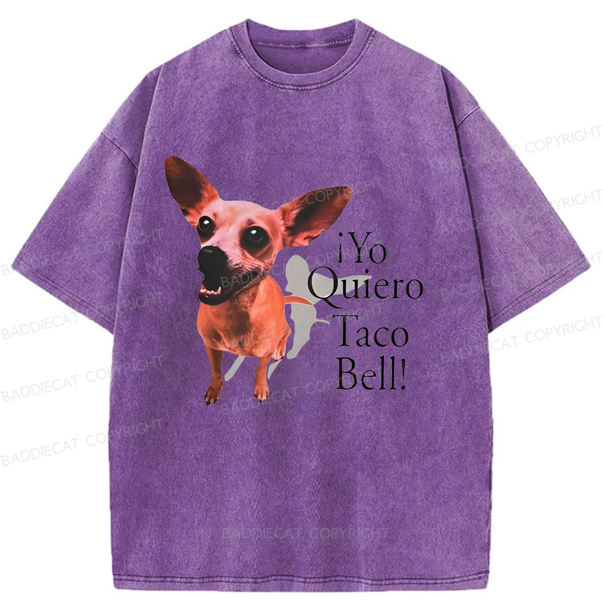 Baddiecat Taco Bell Dog Washed T-shirt