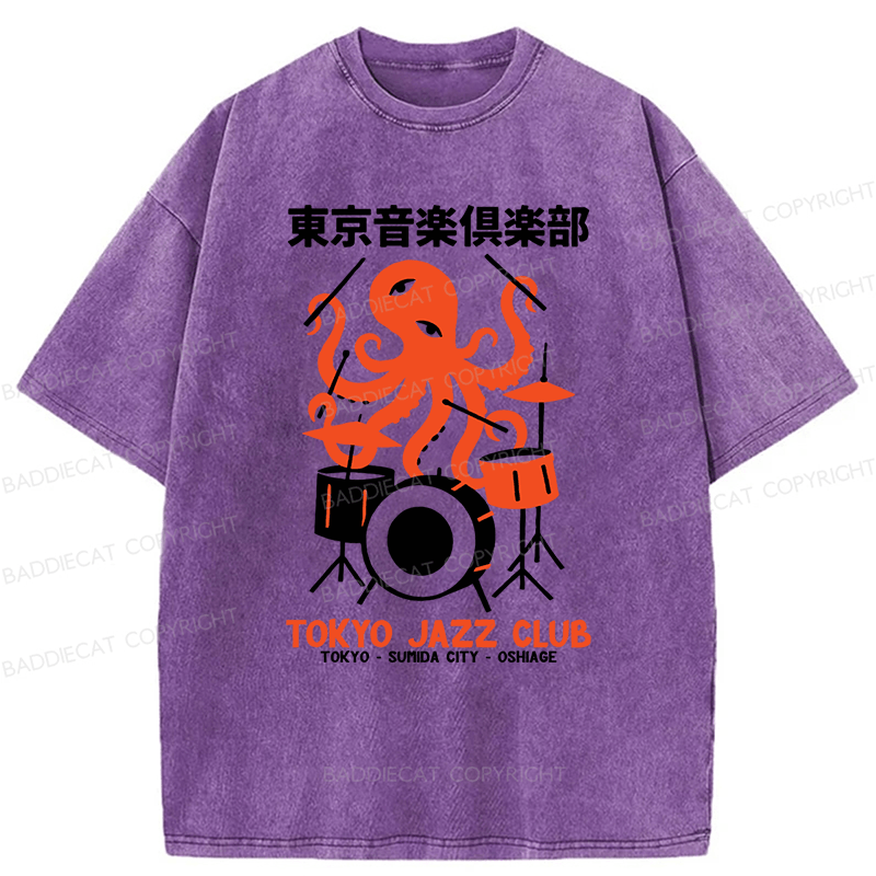 Baddiecat Octopus Tokyo Concert Washed T-shirt