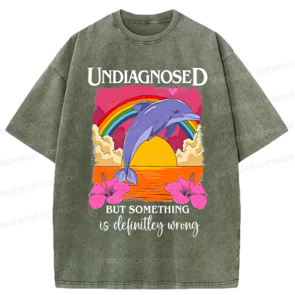 Baddiecat Undiagnosed Dolphin But Something Is Wrong Washed T-shirt