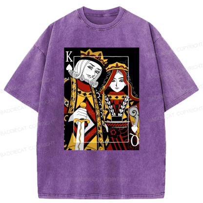Baddiecat King And Queen Poker Washed T-shirt