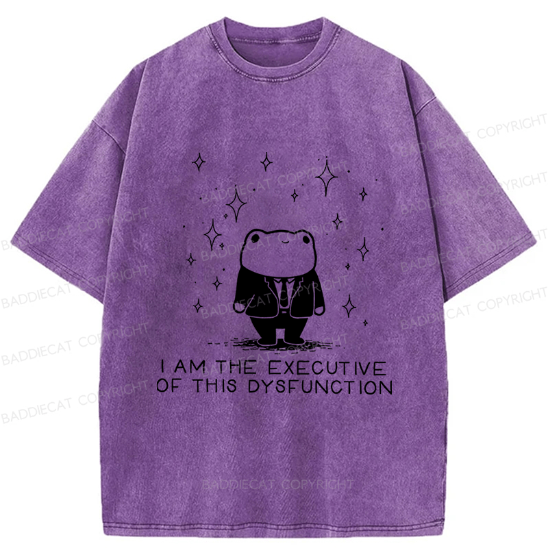 Baddiecat I Am The Executive Of This Dysfunction Washed T-shirt