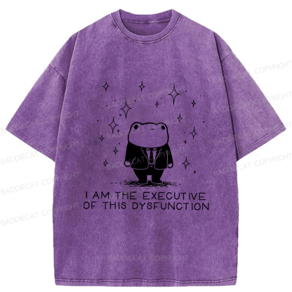 Baddiecat I Am The Executive Of This Dysfunction Washed T-shirt