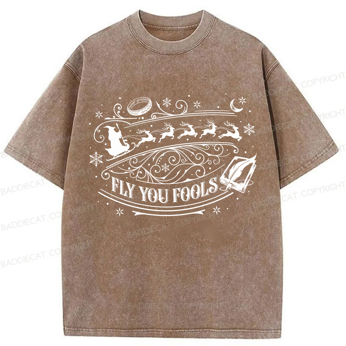 Baddiecat LOT Ring Fly You Fools Washed T-shirt