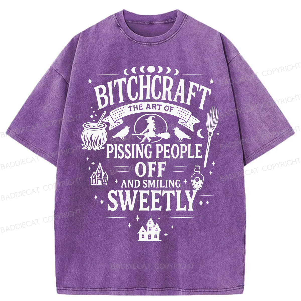 Baddiecat Bitchcraft Pissing People Off Washed T-shirt