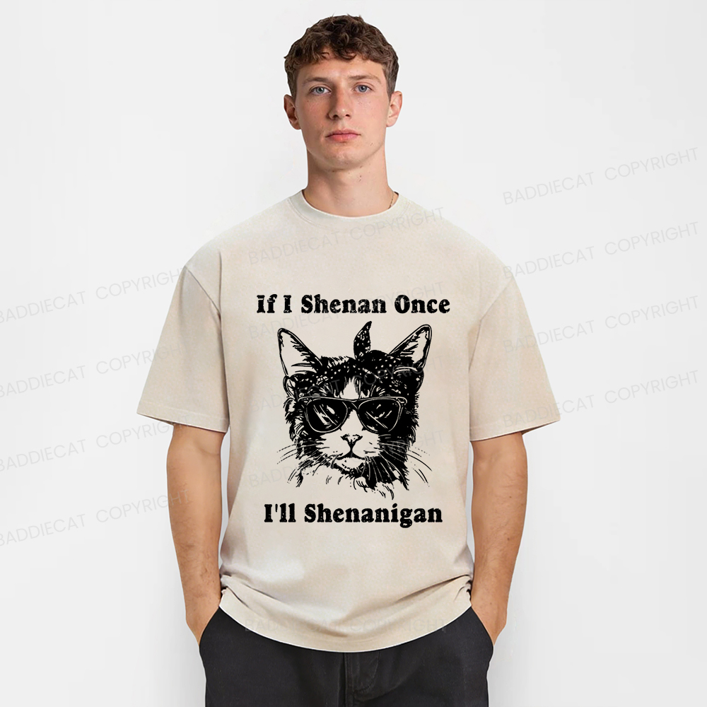 Baddiecat If I Shenan Once I’ll Shenanigan Washed T-shirt