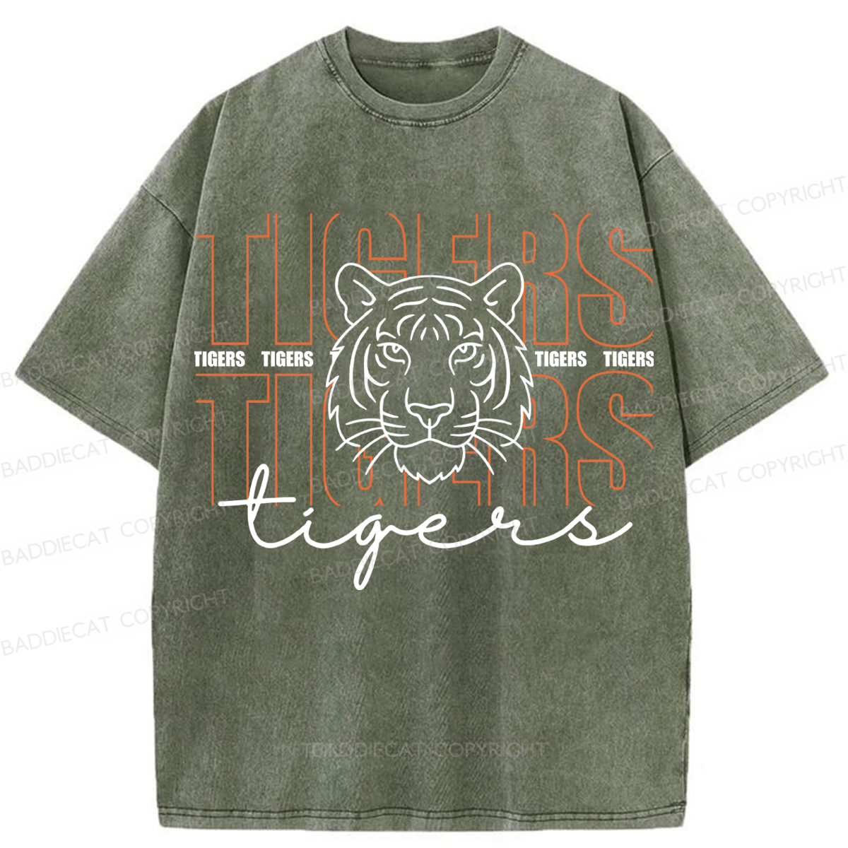 Baddiecat Tiger Washed T-shirt