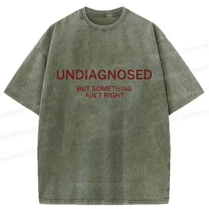 Baddiecat Undiagnosed But Something Ain't Right Washed T-shirt