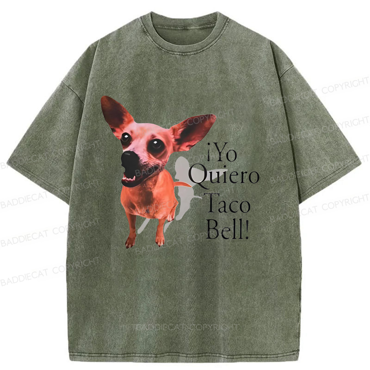 Baddiecat Taco Bell Dog Washed T-shirt