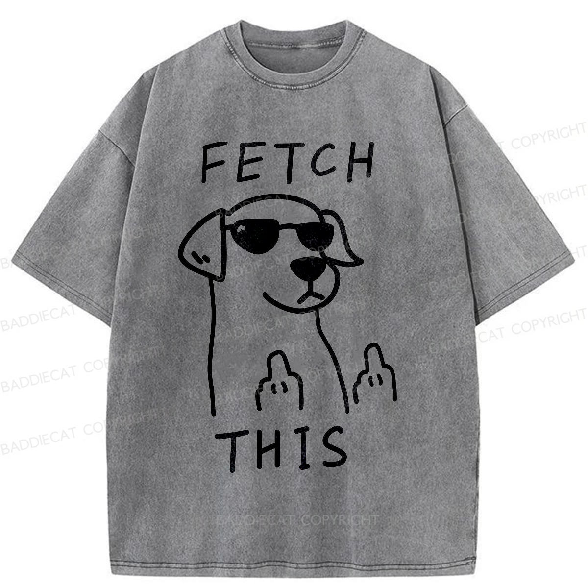 Baddiecat Fetch This Dog Washed T-shirt