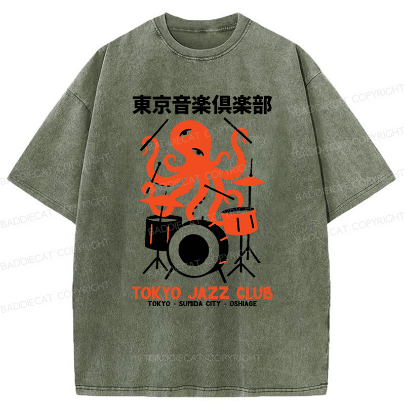 Baddiecat Octopus Tokyo Concert Washed T-shirt