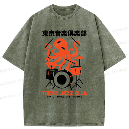 Baddiecat Octopus Tokyo Concert Washed T-shirt