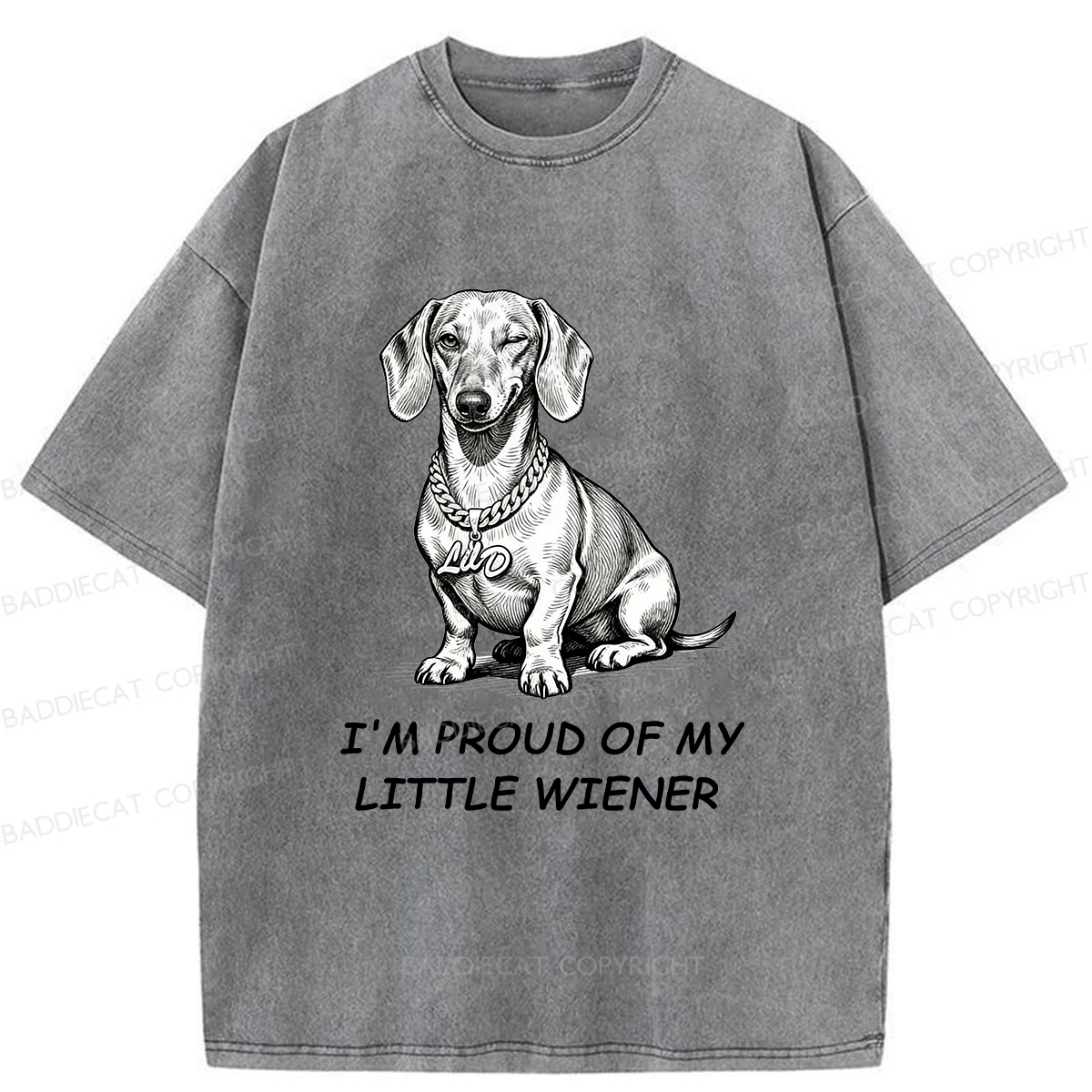 Baddiecat Proud Sausage Washed T-shirt