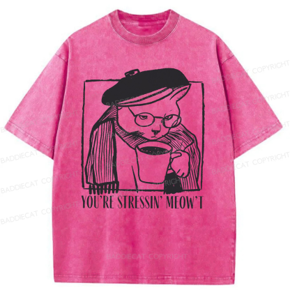 Baddiecat Coffee Cats Washed T-shirt