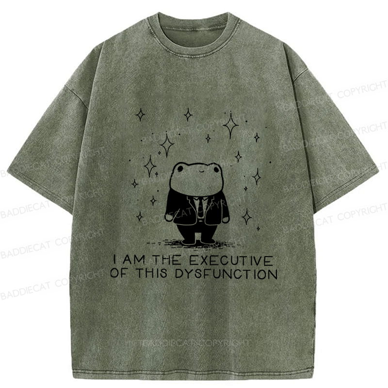 Baddiecat I Am The Executive Of This Dysfunction Washed T-shirt