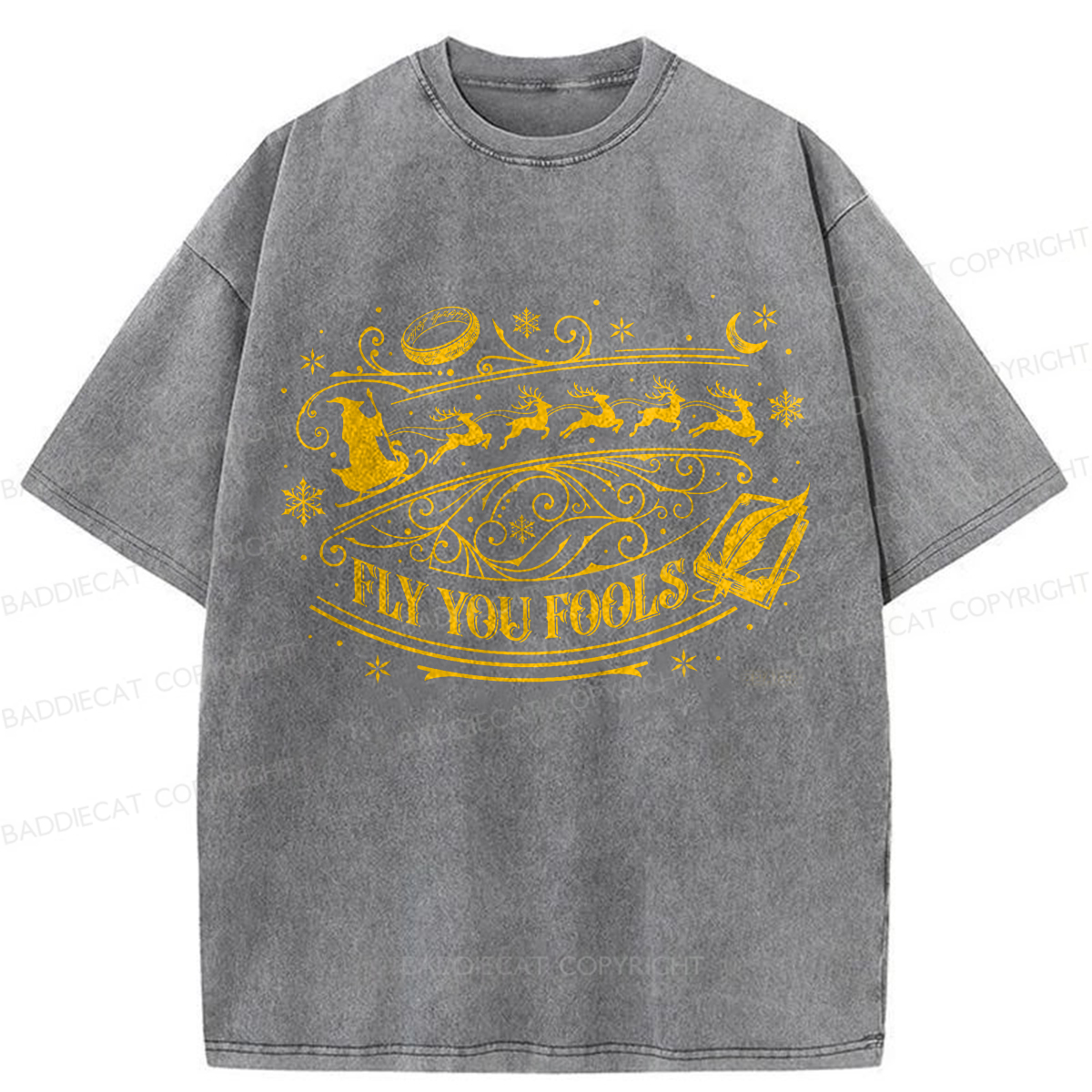 Baddiecat LOT Ring Fly You Fools Washed T-shirt