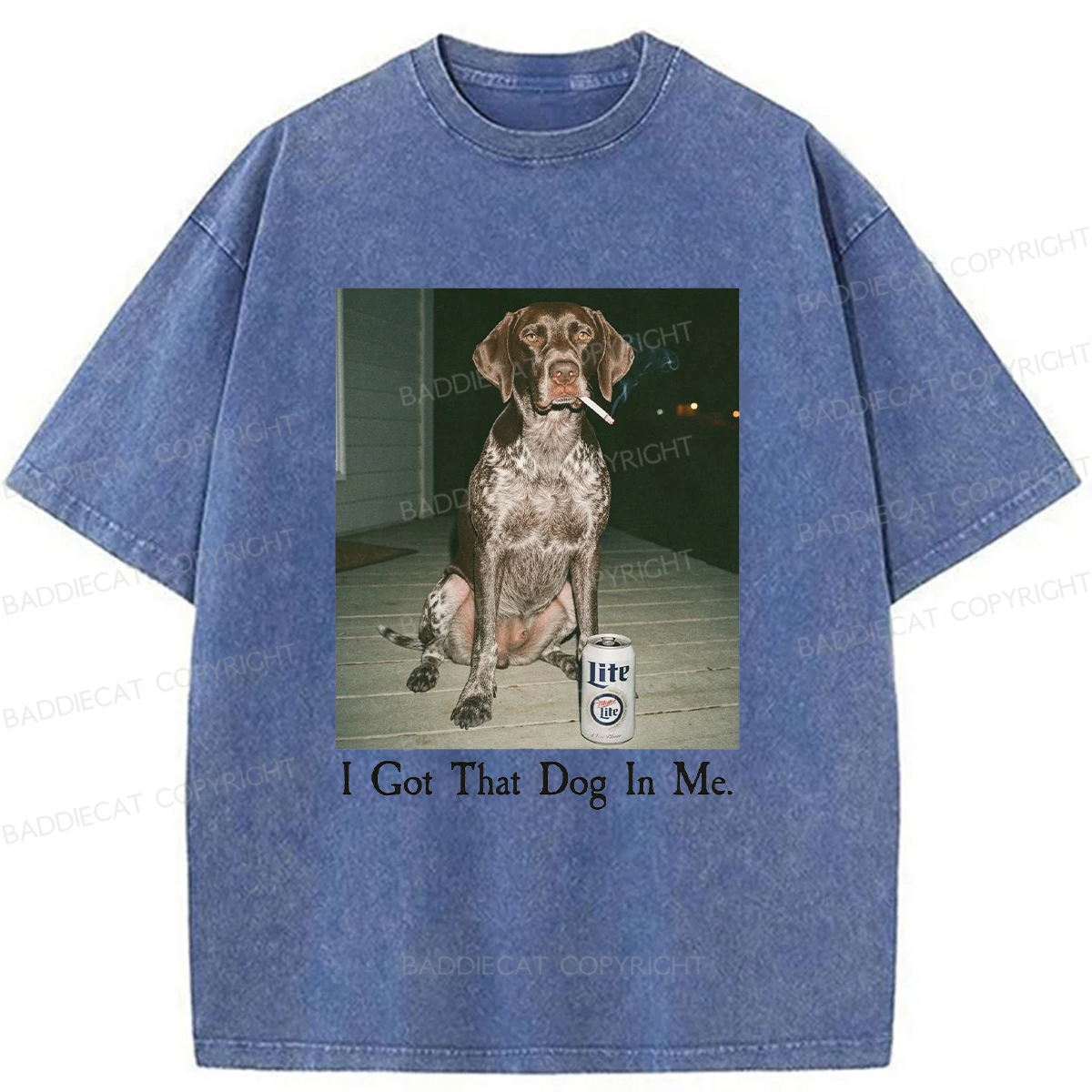 Baddiecat I Got That Dog In Me Washed T-shirt