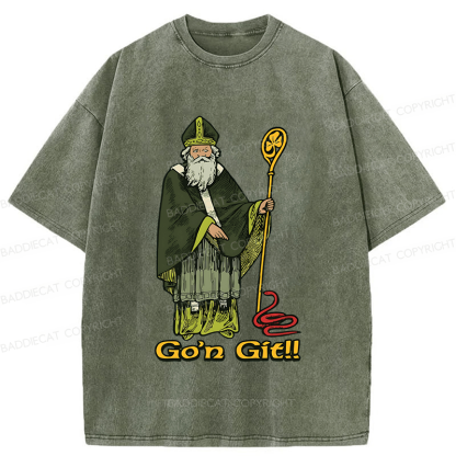 Baddiecat Funny St Patricks Day Washed T-shirt