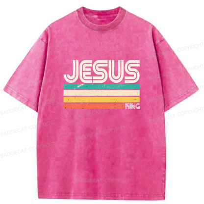 Baddiecat Jesus Is King Washed T-shirt