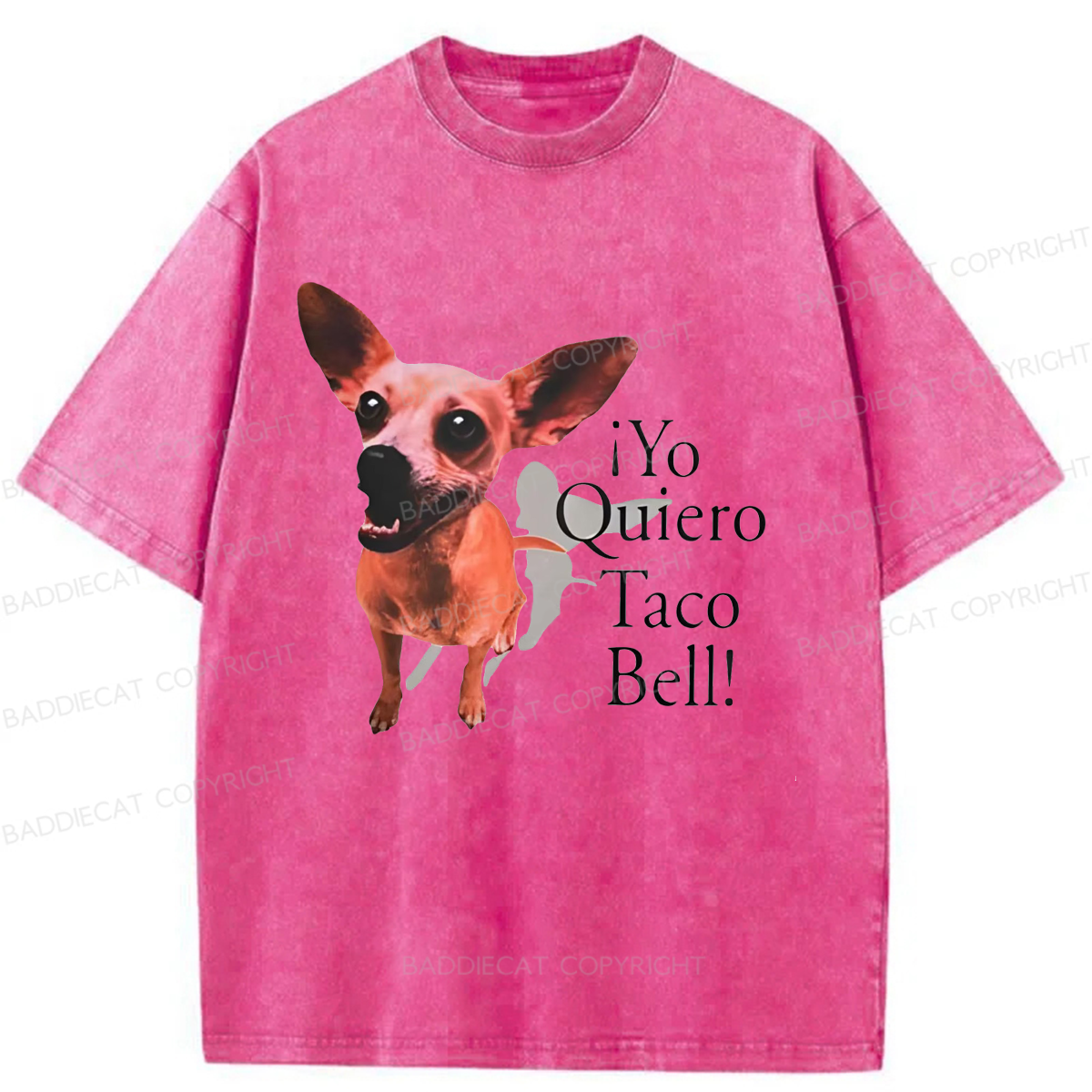 Baddiecat Taco Bell Dog Washed T-shirt