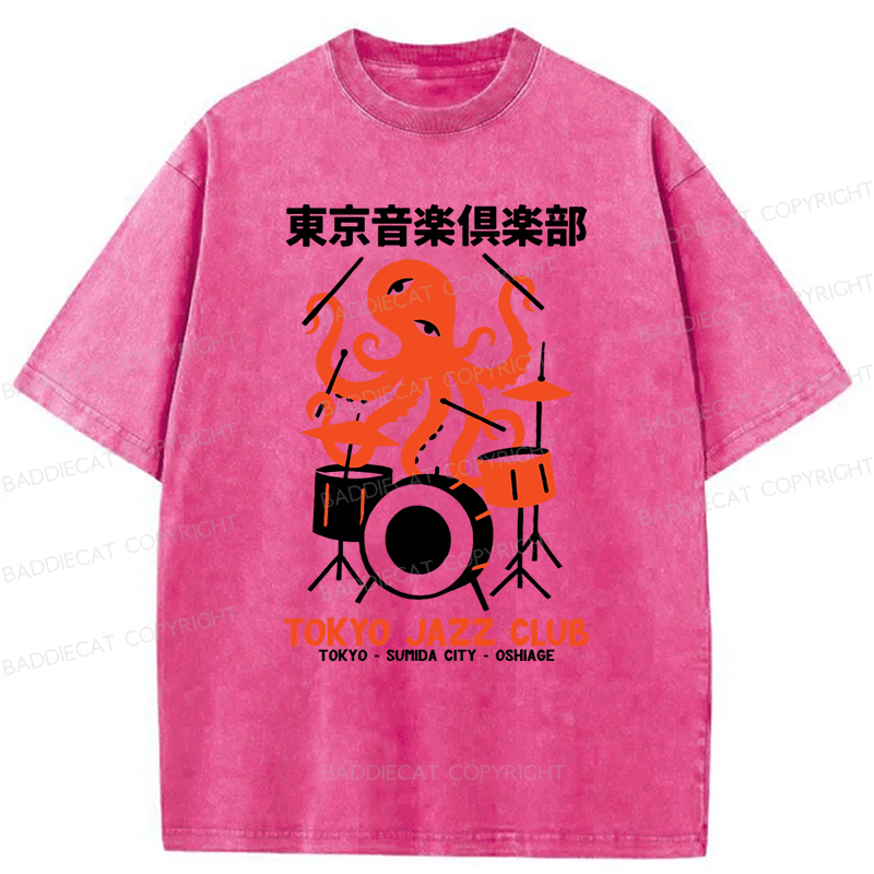 Baddiecat Octopus Tokyo Concert Washed T-shirt