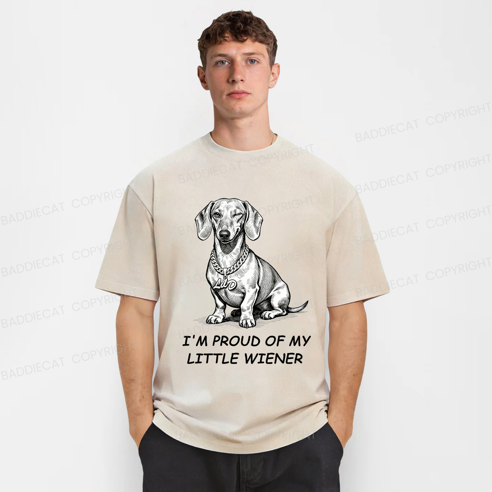 Baddiecat Proud Sausage Washed T-shirt