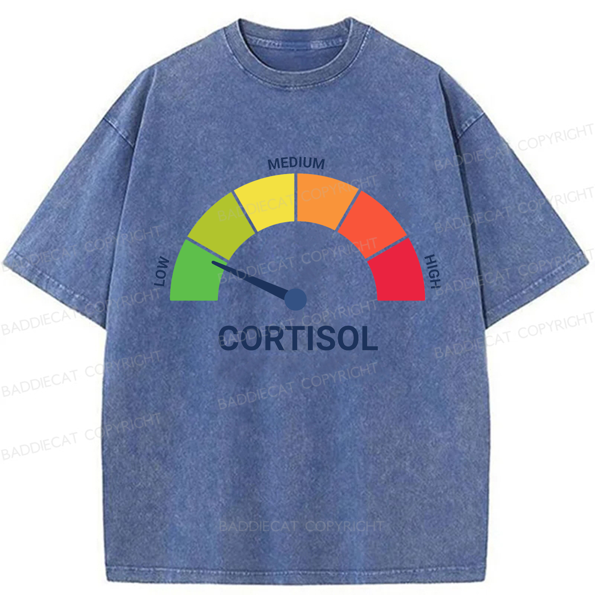 Baddiecat No Cortisol Spikes Here Washed T-shirt