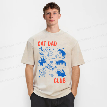 Baddiecat Cat Dad Club Washed T-shirt
