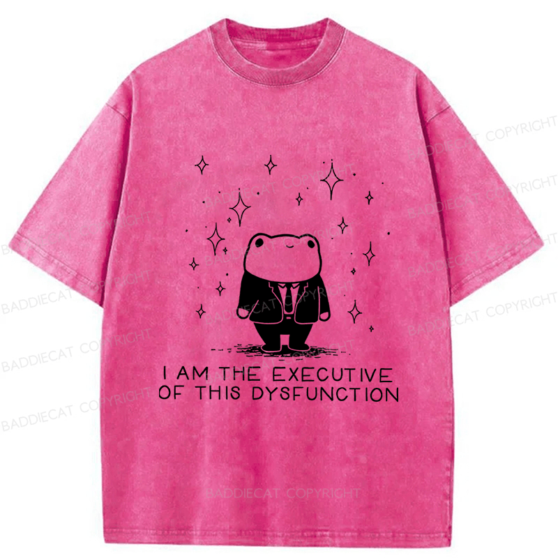Baddiecat I Am The Executive Of This Dysfunction Washed T-shirt