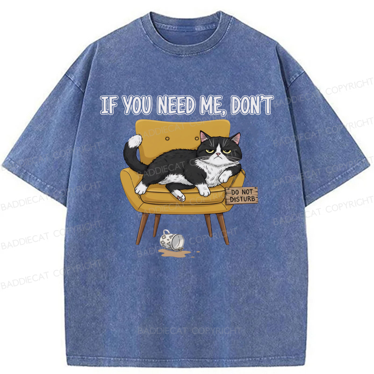 Baddiecat If You Need Me Washed T-shirt