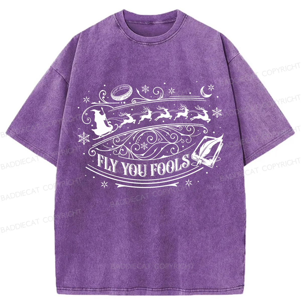 Baddiecat LOT Ring Fly You Fools Washed T-shirt