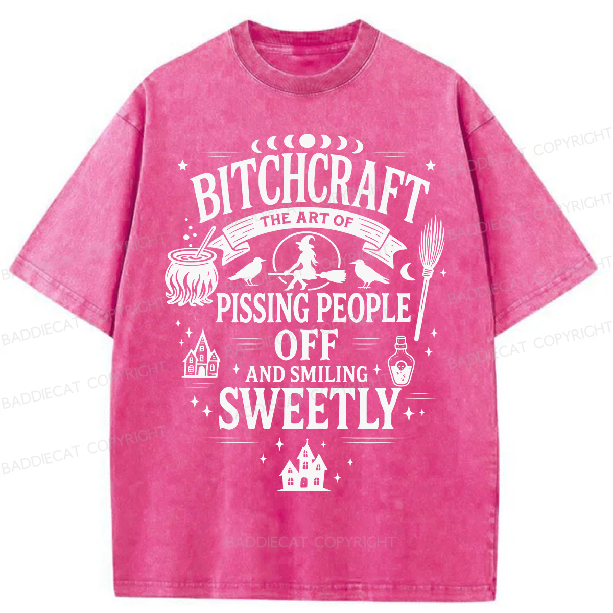 Baddiecat Bitchcraft Pissing People Off Washed T-shirt