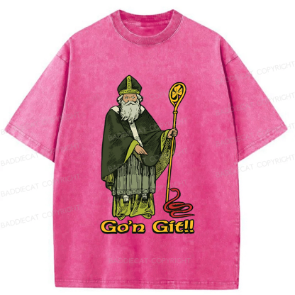 Baddiecat Funny St Patricks Day Washed T-shirt