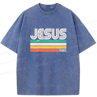 Baddiecat Jesus Is King Washed T-shirt