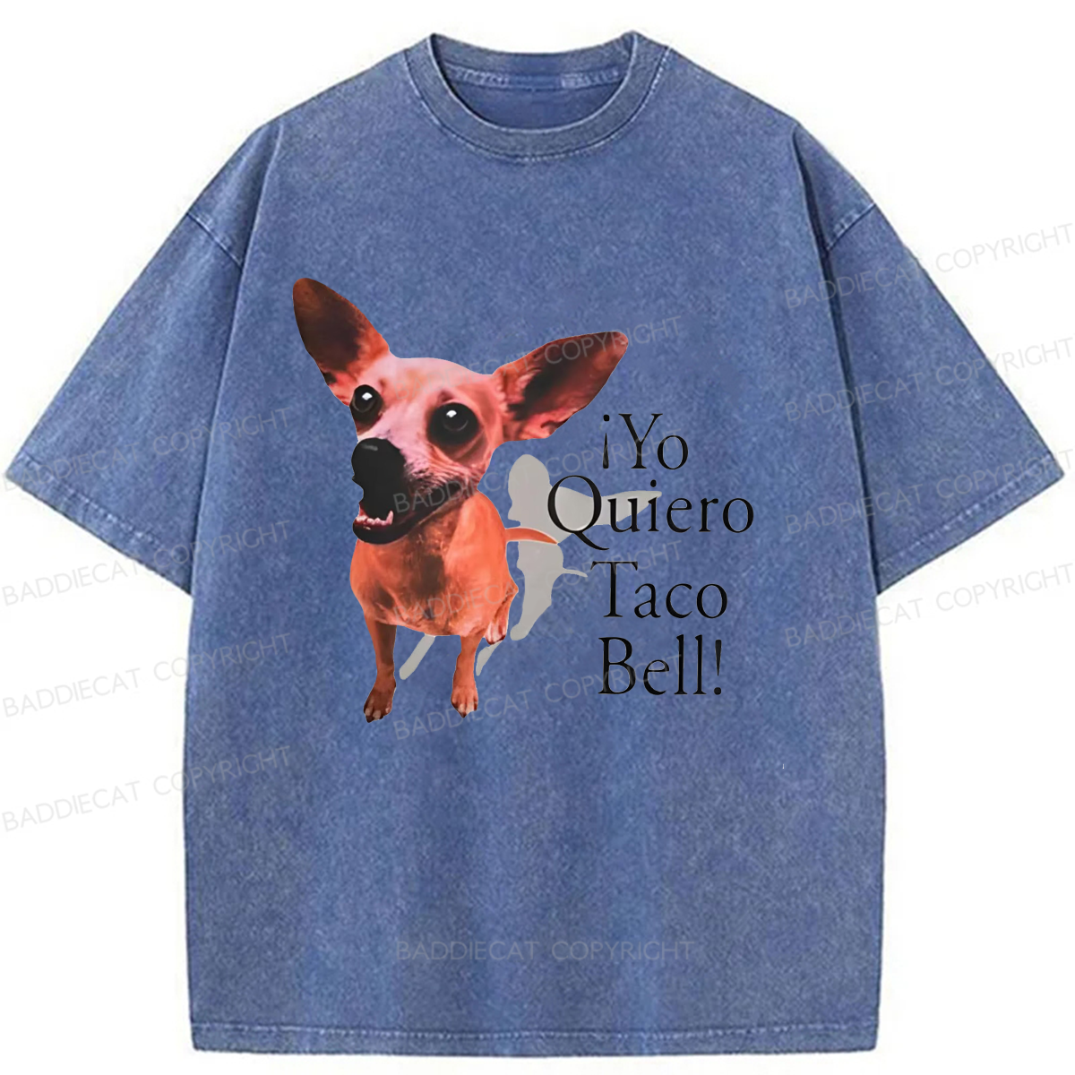 Baddiecat Taco Bell Dog Washed T-shirt