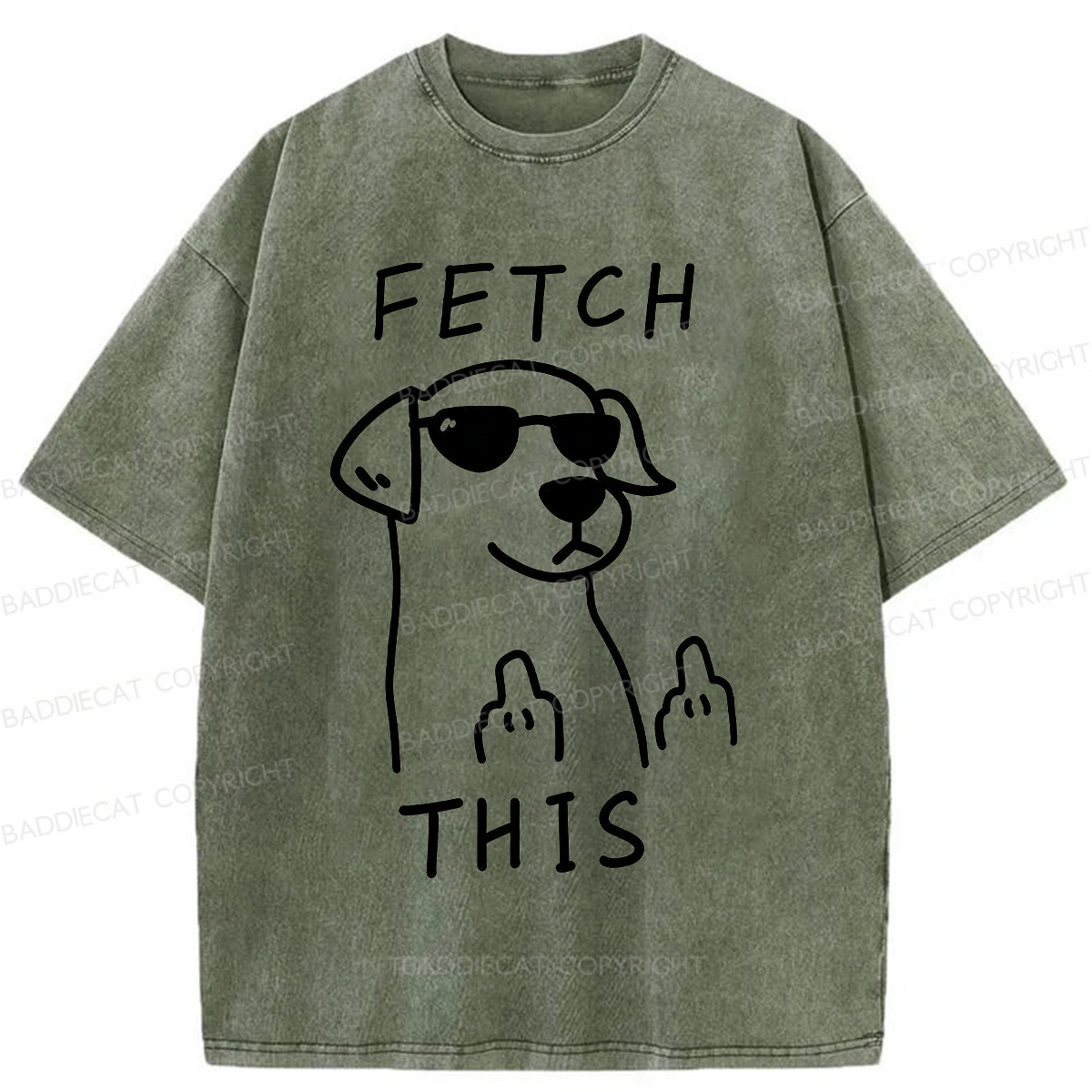 Baddiecat Fetch This Dog Washed T-shirt