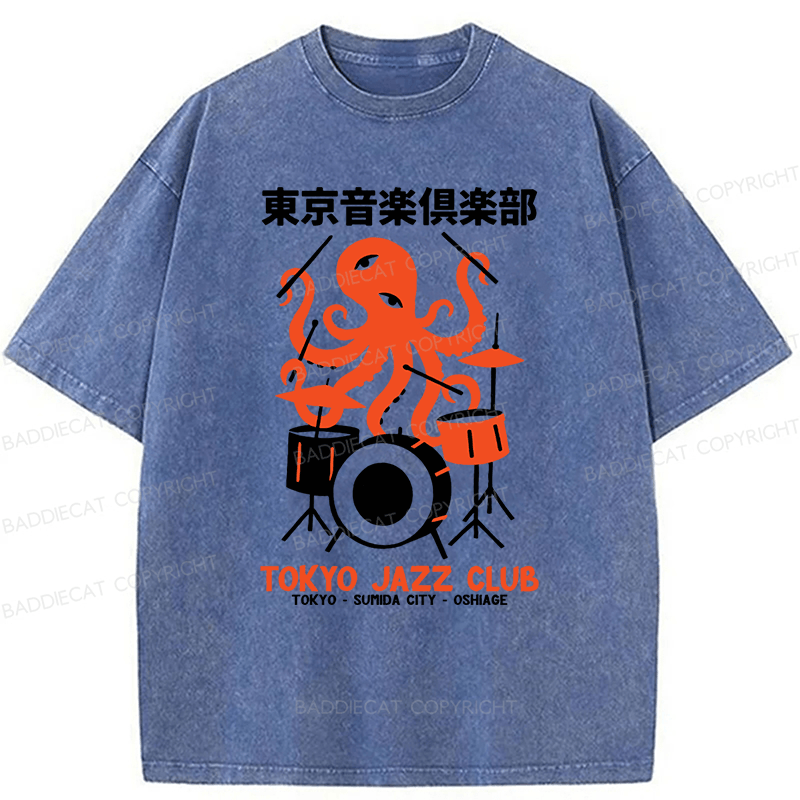 Baddiecat Octopus Tokyo Concert Washed T-shirt