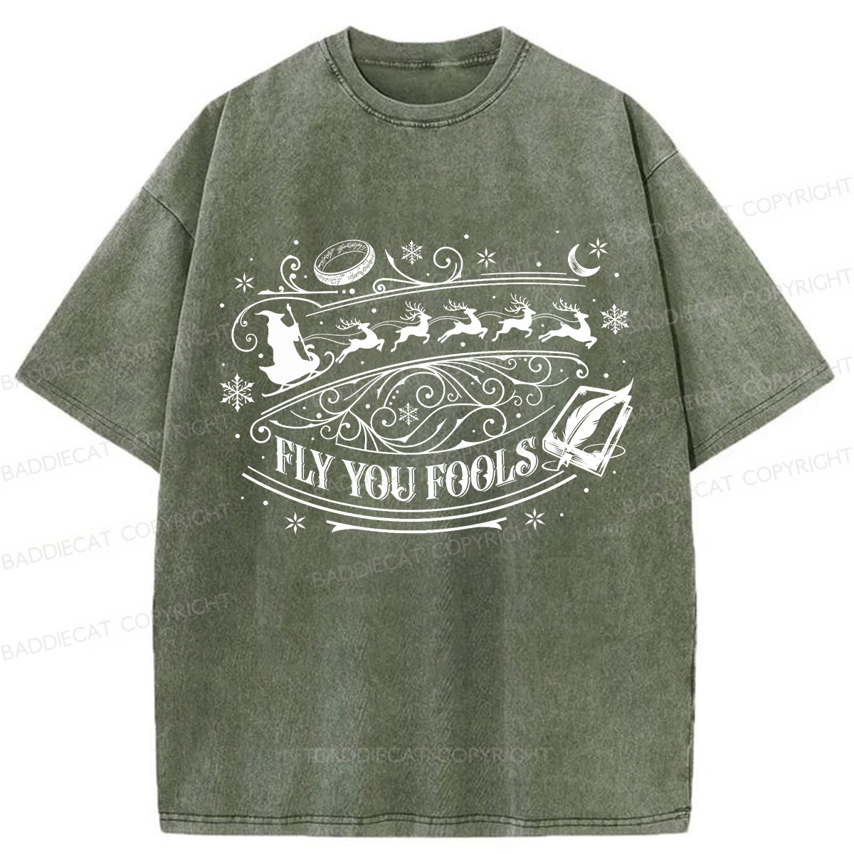Baddiecat LOT Ring Fly You Fools Washed T-shirt