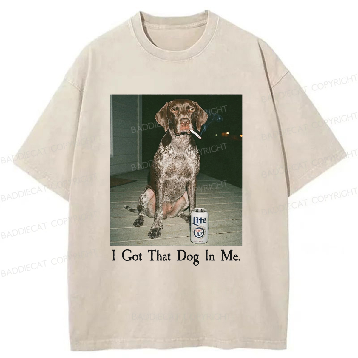 Baddiecat I Got That Dog In Me Washed T-shirt